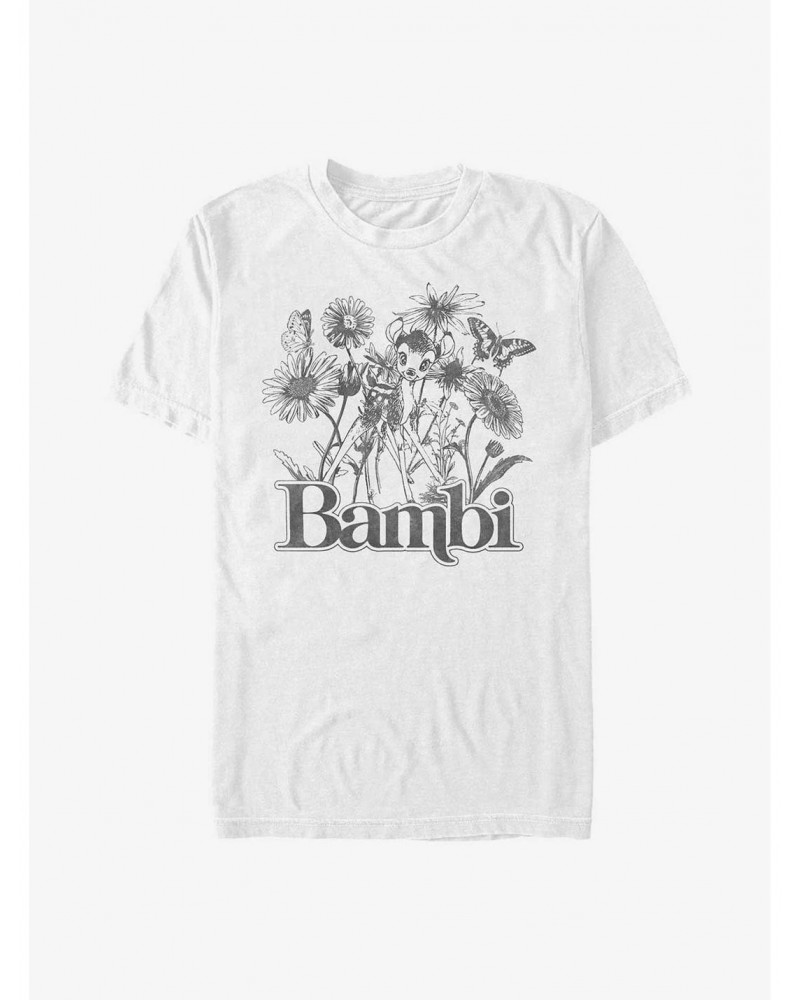 Disney Bambi Floral Sketch T-Shirt $7.17 T-Shirts