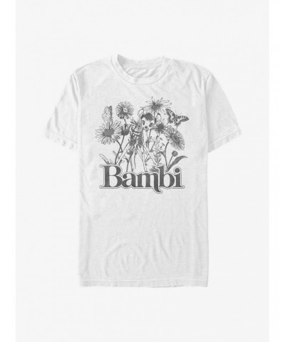 Disney Bambi Floral Sketch T-Shirt $7.17 T-Shirts