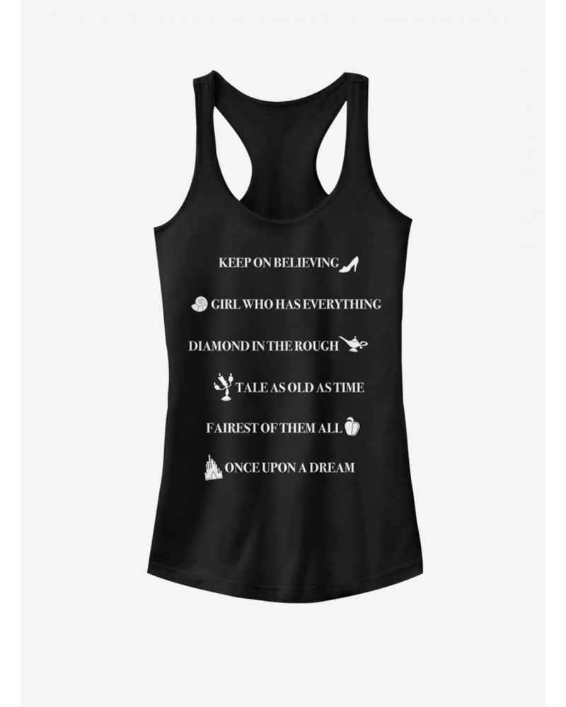 Disney Princesses Royal Quotes Girls Tank $7.72 Tanks