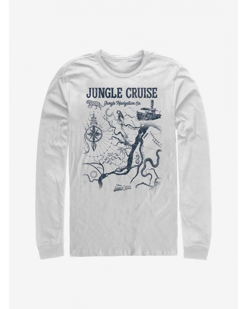 Disney Jungle Cruise Jungle Map Long-Sleeve T-Shirt $11.84 T-Shirts