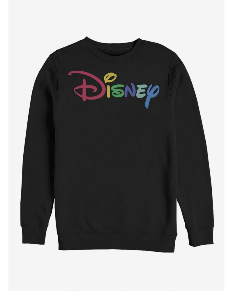 Disney Classic Multicolor Logo Disney Crew Sweatshirt $15.13 Sweatshirts