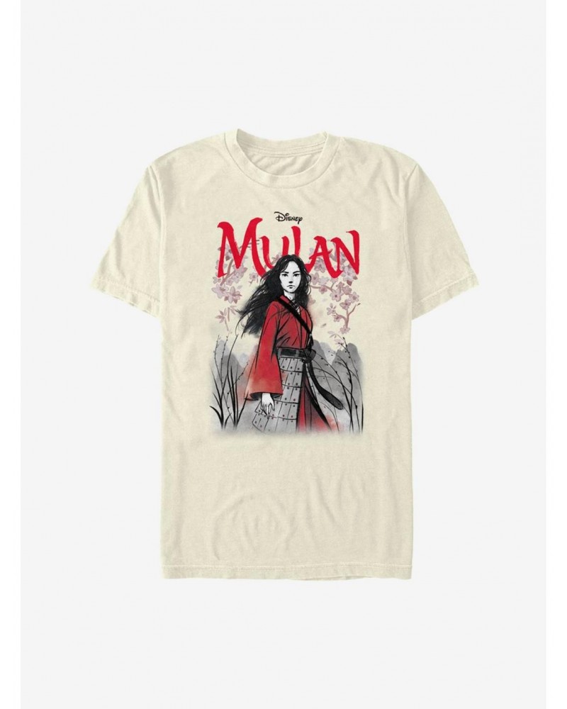 Disney Mulan Live Action Watercolor Title Poster T-Shirt $7.89 T-Shirts