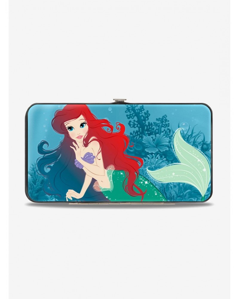 Disney The Little Mermaid Ariel Swimming Resting Poses Coral Reef Hinged Wallet $7.52 Wallets