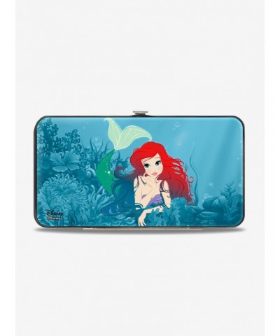 Disney The Little Mermaid Ariel Swimming Resting Poses Coral Reef Hinged Wallet $7.52 Wallets