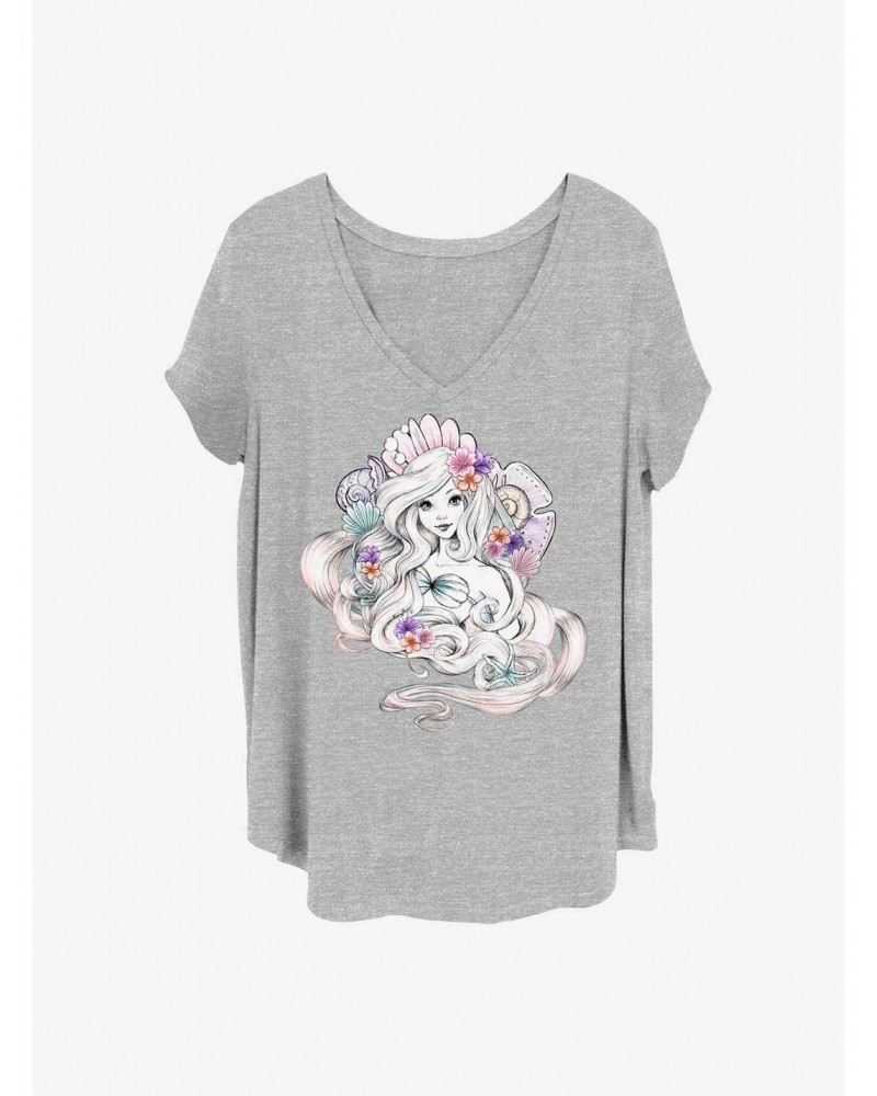 Disney The Little Mermaid Sea Shells Girls T-Shirt Plus Size $12.14 T-Shirts