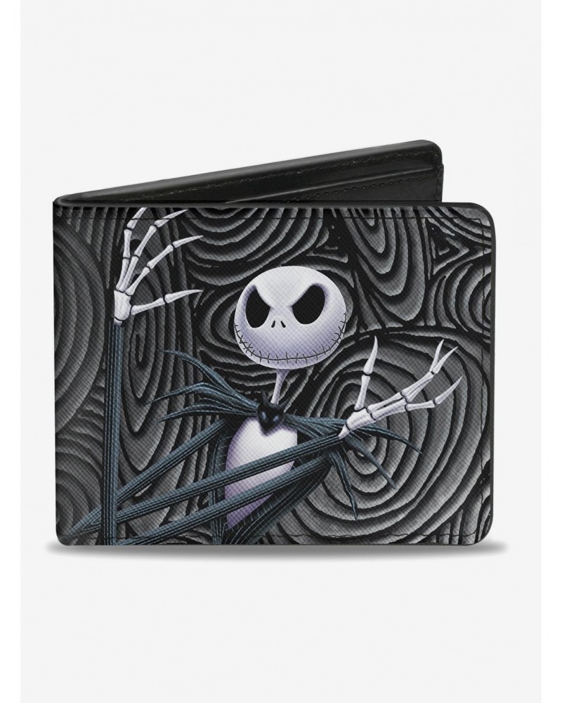 The Nightmare Before Christmas Jack Arms Crossed Jack Swirls Bi-Fold Wallet $5.67 Wallets