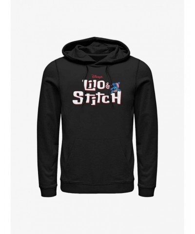 Disney Lilo & Stitch Logo With Stitch Hoodie $20.21 Hoodies