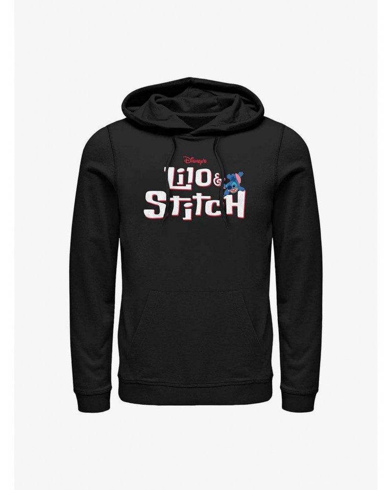 Disney Lilo & Stitch Logo With Stitch Hoodie $20.21 Hoodies