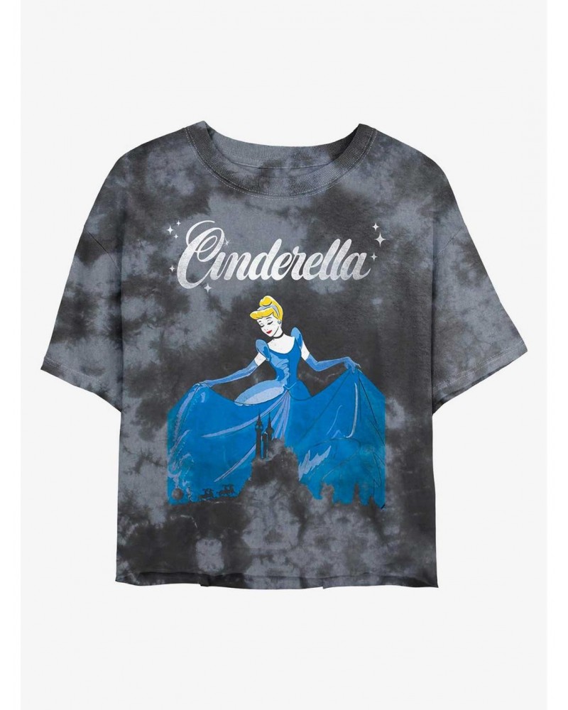 Disney Cinderella Dancing Tie-Dye Girls Crop T-Shirt $9.83 T-Shirts