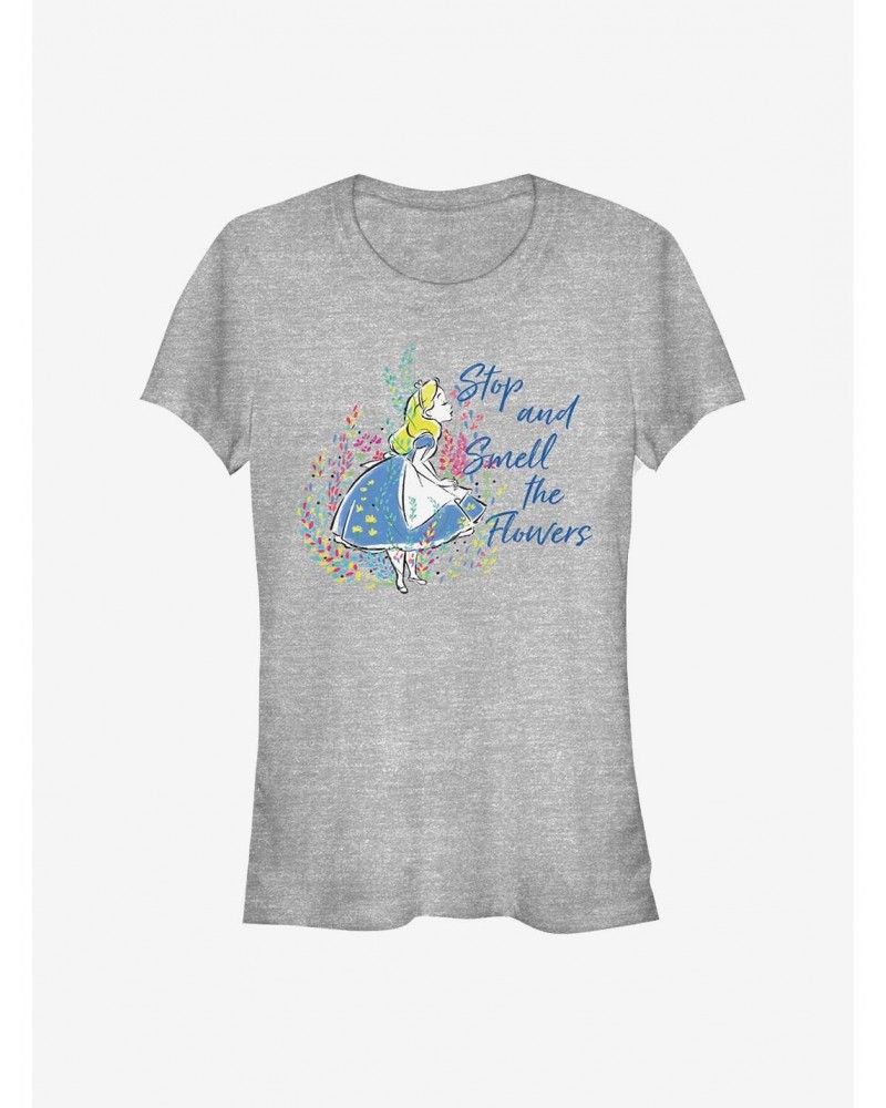 Disney Alice In Wonderland Smell The Flowers Girls T-Shirt $7.47 T-Shirts