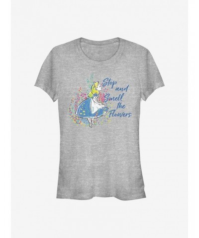 Disney Alice In Wonderland Smell The Flowers Girls T-Shirt $7.47 T-Shirts