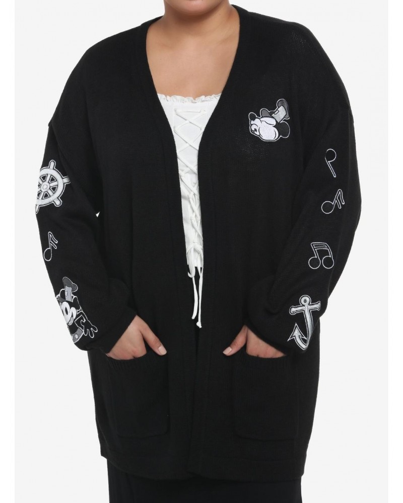 Disney Steamboat Willie Icons Girls Open Cardigan Plus Size $31.15 Cardigans