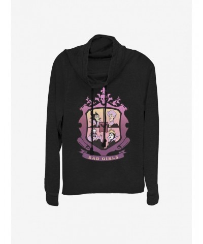 Disney Villains Classic Bad Girls Crest Cowlneck Long-Sleeve Girls Top $20.21 Tops