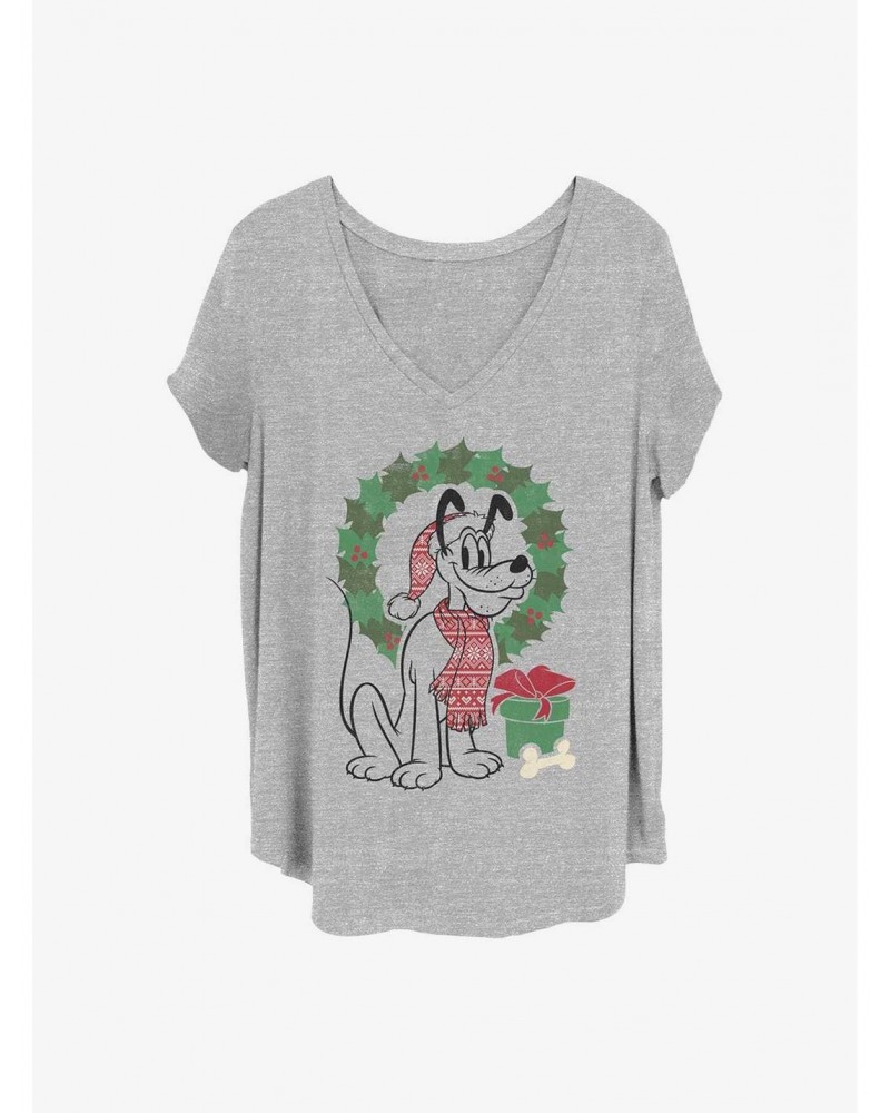 Disney Pluto Christmas Pluto Girls T-Shirt Plus Size $9.83 T-Shirts