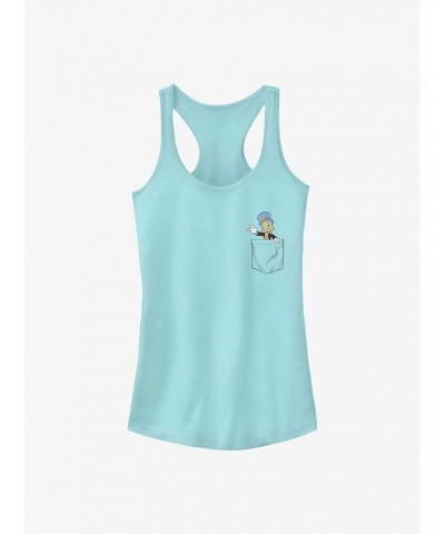 Disney Pinocchio Jiminy Cricket In Pocket Girls Tank $8.96 Tanks