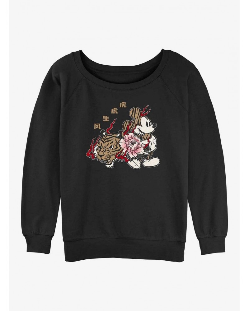 Disney Mickey Mouse New Year Mickey Girls Slouchy Sweatshirt $15.50 Sweatshirts