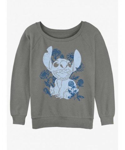 Disney Lilo & Stitch Floral Sketch Girls Slouchy Sweatshirt $17.71 Sweatshirts