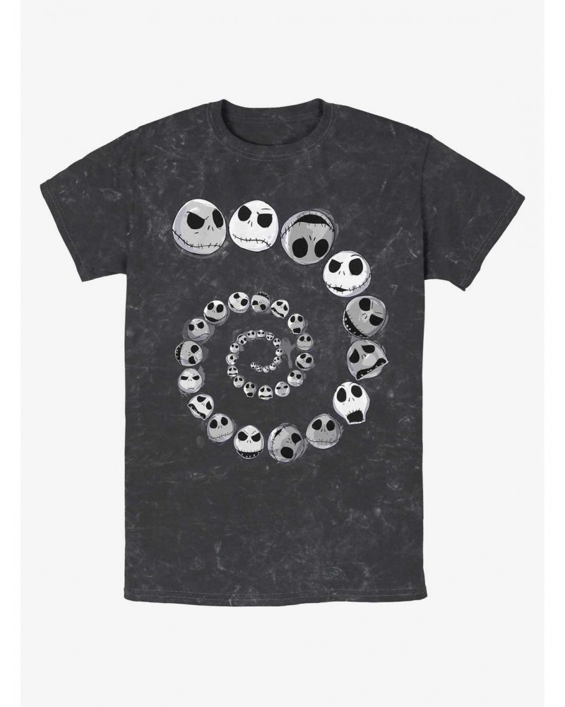 Disney The Nightmare Before Christmas Jack Emotions Spiraling Mineral Wash T-Shirt $7.77 T-Shirts