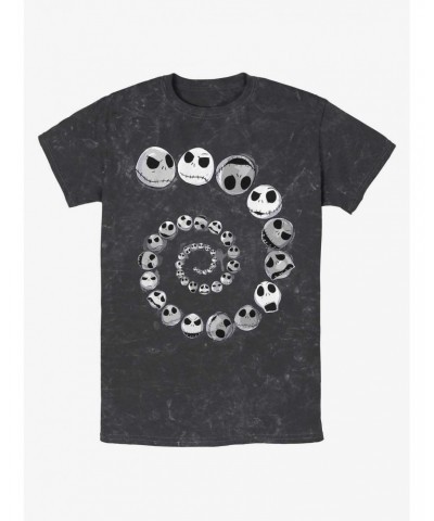 Disney The Nightmare Before Christmas Jack Emotions Spiraling Mineral Wash T-Shirt $7.77 T-Shirts