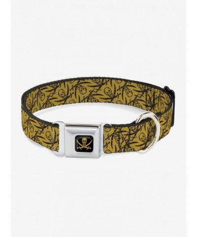 Disney Pirates Of The Caribbean Scattered Weathered Seatbelt Buckle Dog Collar $9.71 Pet Collars