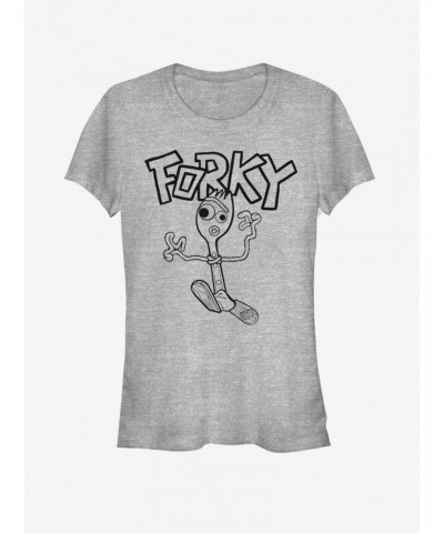 Disney Pixar Toy Story 4 Doodle Fork Girls Heathered T-Shirt $11.95 T-Shirts