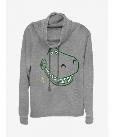 Disney Pixar Toy Story Rex Big Face Cowl Neck Long-Sleeve Girls Top $22.00 Tops