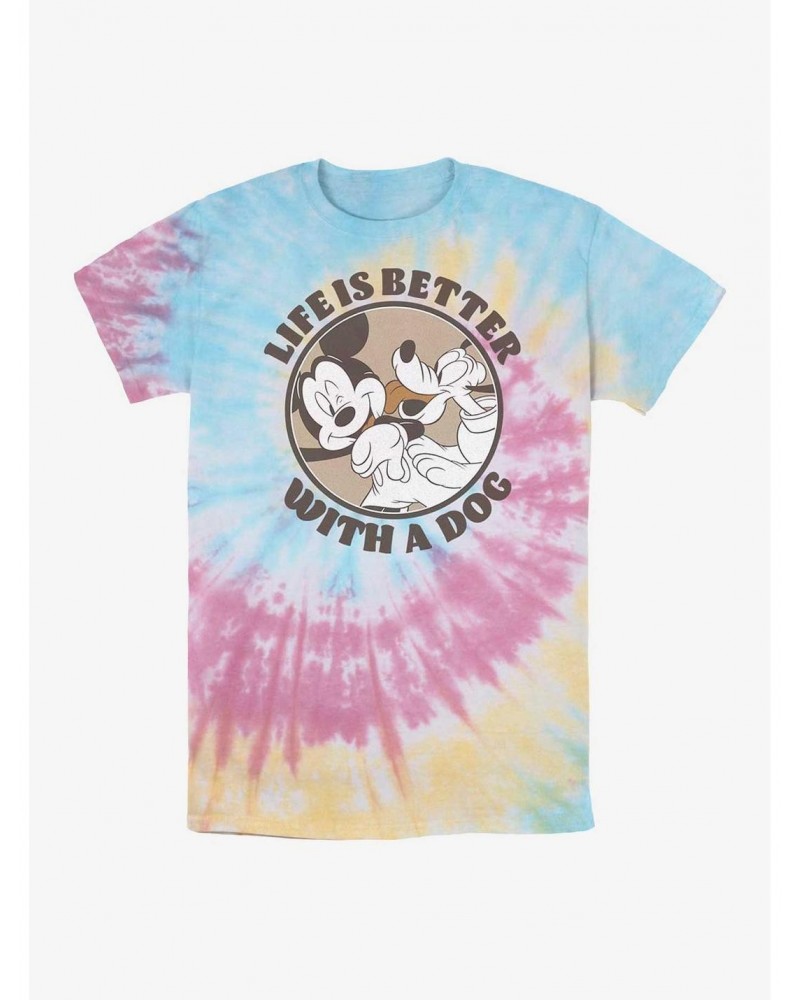 Disney Mickey Mouse Dog Life Tie Dye T-Shirt $7.77 T-Shirts