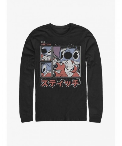 Disney Lilo & Stitch Japanese Text Long-Sleeve T-Shirt $11.52 T-Shirts