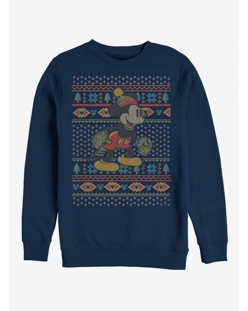 Disney Mickey Mouse Holiday Vintage Mickey Sweater Crew Sweatshirt $14.02 Sweatshirts