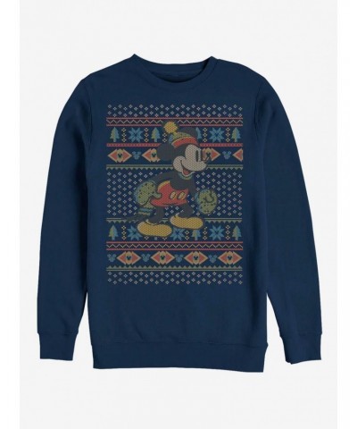 Disney Mickey Mouse Holiday Vintage Mickey Sweater Crew Sweatshirt $14.02 Sweatshirts