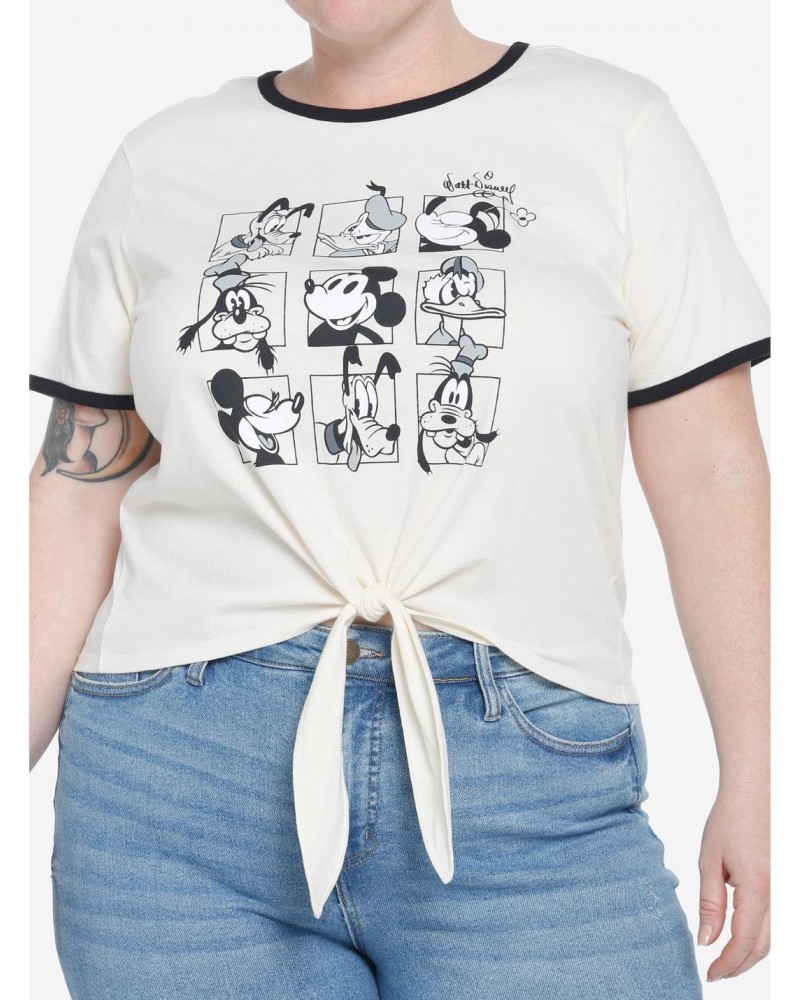 Her Universe Disney100 The Sensational Six Vintage Tie-Front Girls Ringer T-Shirt Plus Size $12.83 T-Shirts