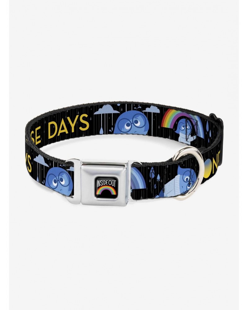 Disney Pixar Inside Out Joy Poses Rain One Of Those Days Seatbelt Buckle Pet Collar $8.47 Pet Collars