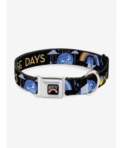 Disney Pixar Inside Out Joy Poses Rain One Of Those Days Seatbelt Buckle Pet Collar $8.47 Pet Collars