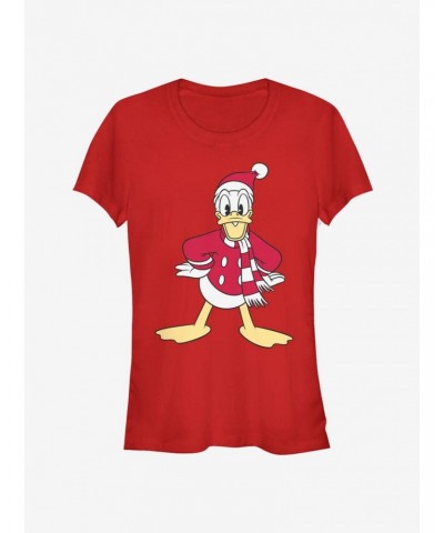 Disney Donald Holiday Santa Hat Classic Girls T-Shirt $7.97 T-Shirts