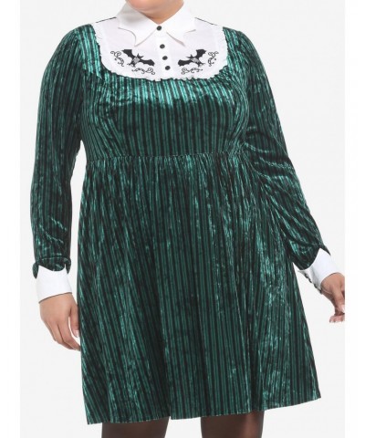 Her Universe Disney The Haunted Mansion Ghost Host Velvet Long-Sleeve Dress Plus Size $13.57 Dresses