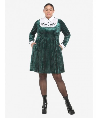 Her Universe Disney The Haunted Mansion Ghost Host Velvet Long-Sleeve Dress Plus Size $13.57 Dresses