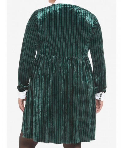 Her Universe Disney The Haunted Mansion Ghost Host Velvet Long-Sleeve Dress Plus Size $13.57 Dresses