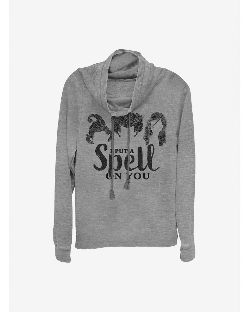 Disney Hocus Pocus Hair Silhoutte Spell Cowlneck Long-Sleeve Girls Top $22.45 Tops