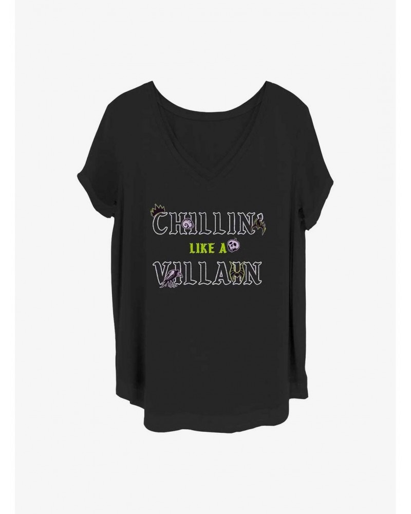 Disney Villains Chillin' Like A Villain Girls T-Shirt Plus Size $13.87 T-Shirts