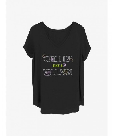 Disney Villains Chillin' Like A Villain Girls T-Shirt Plus Size $13.87 T-Shirts