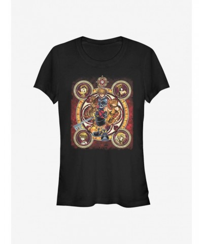 Disney Kingdom Hearts Group Circle Kingdome Girls T-Shirt $9.71 T-Shirts