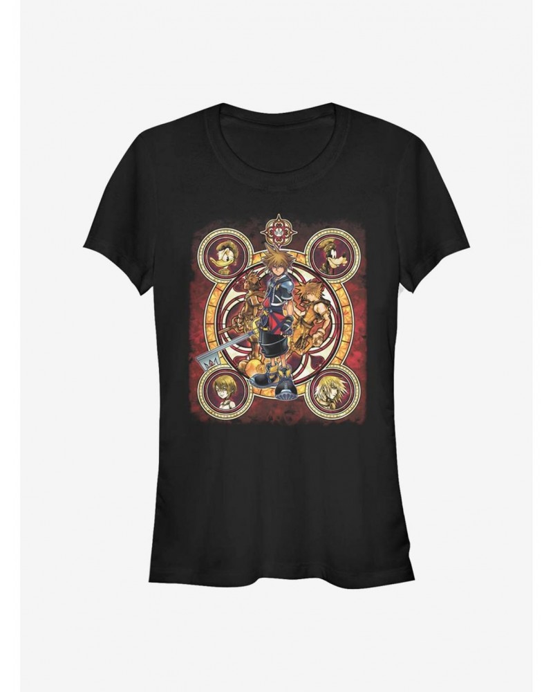 Disney Kingdom Hearts Group Circle Kingdome Girls T-Shirt $9.71 T-Shirts