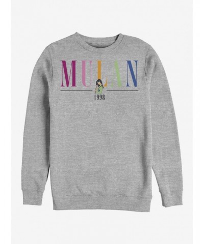 Disney Mulan Colorful Title Crew Sweatshirt $18.45 Sweatshirts