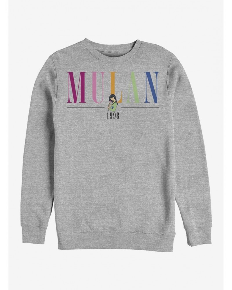 Disney Mulan Colorful Title Crew Sweatshirt $18.45 Sweatshirts