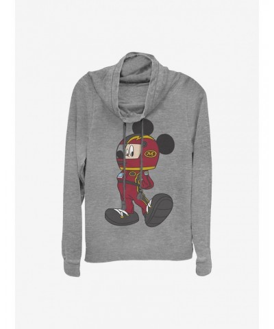 Disney Mickey Mouse Mickey Racecar Driver Cowlneck Long-Sleeve Girls Top $17.06 Tops