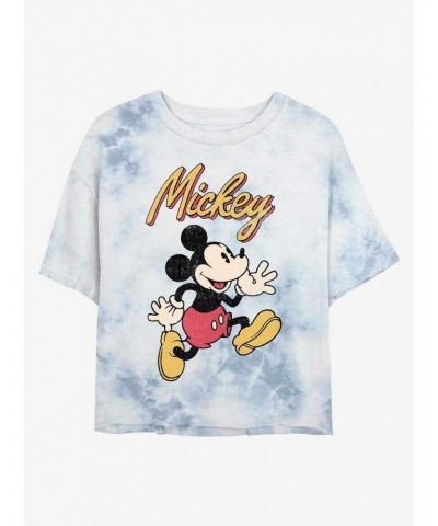 Disney Mickey Mouse Vintage Mickey Tie-Dye Girls Crop T-Shirt $10.40 T-Shirts