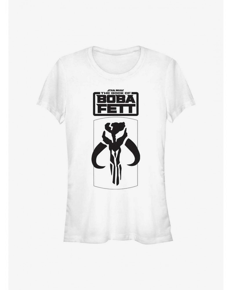 Star Wars The Book Of Boba Fett Mandalorian Skull Logo Girls T-Shirt $12.45 T-Shirts