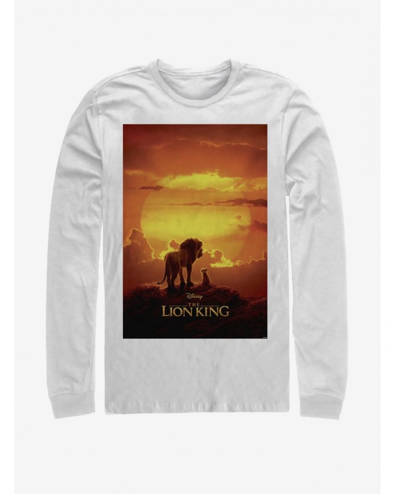 Disney The Lion King 2019 Pride Rock Poster White Long-Sleeve T-Shirt $15.46 T-Shirts