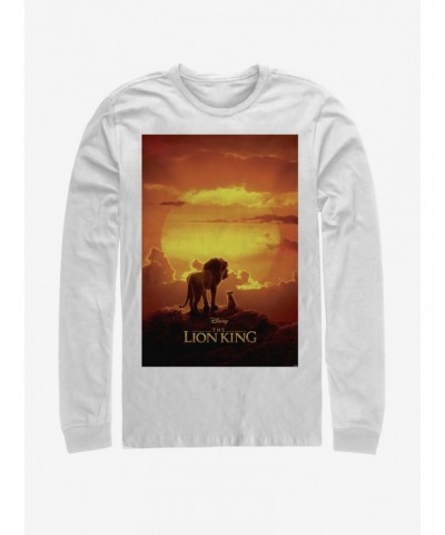 Disney The Lion King 2019 Pride Rock Poster White Long-Sleeve T-Shirt $15.46 T-Shirts