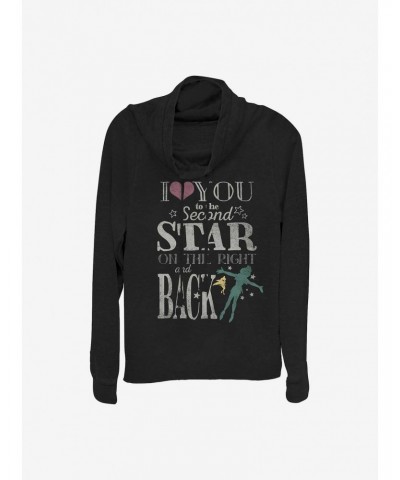 Disney Peter Pan Love You To The Second Star Cowlneck Long-Sleeve Girls Top $17.51 Tops